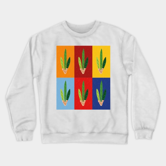 Lulav - Primary Tertiary Pop Art Grid Crewneck Sweatshirt by TillaCrowne